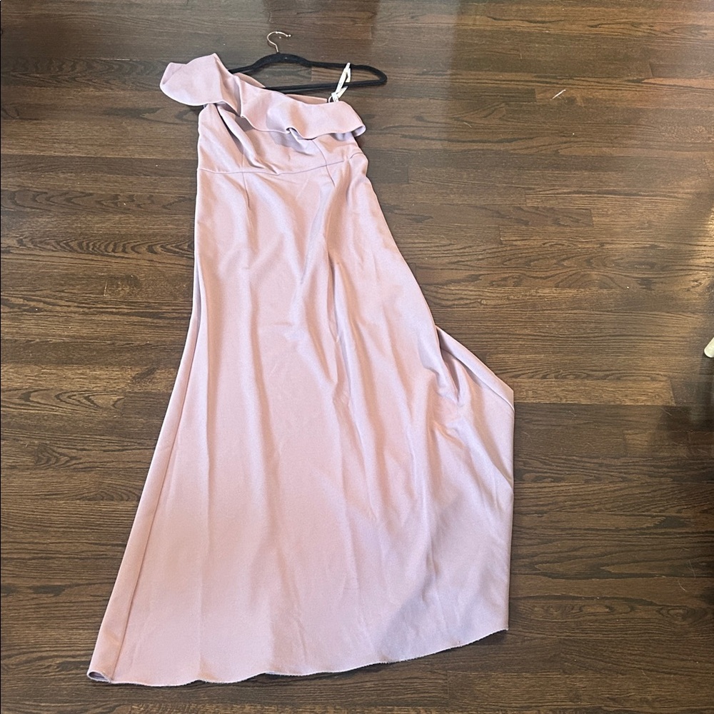 Chic One-Shoulder Lavender Maxi Dress
